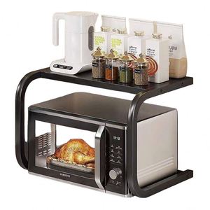 ชั้นวางเตาอบโลหะรูปตัวแอลแบบฐานคู่ หนาพิเศษ ขนาดใหญ่ รับน้ำหนักได้มาก พร้อมช่องเก็บขวดเครื่องปรุงแบบประหยัดพื้นที่ - Product Image 1