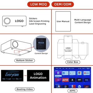 Thấp moq hy300 <span class=keywords><strong>Pro</strong></span> hy320 Mini Chiếu thông minh Android vide proyector 4k xách tay Android Beamer LED/LCD đèn tối đa 1080P - Product Image 5