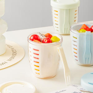 Gobelet à fruits drainable avec fourchette, récipient de petit-déjeuner portable, boîte à salade de grande capacité, anti-fuite, pour pique-nique et usage quotidien - Product Image 2