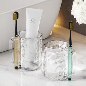 Vaso para Enjuague Bucal con Diseño de Glaciar, Portacepillos de Dientes Transparente, Vaso para Parejas, Uso Doméstico y Estudiantil - Product Image 1