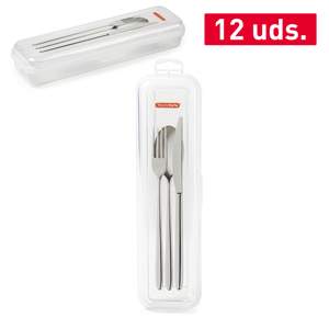 Custodia per posate PlasticForte trasparente, 12 unità, resistente, riutilizzabile, per la conservazione domestica - Product Image 1
