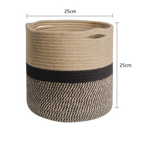 Panier à fleurs tissé, panier de rangement rond, décoration de maison faite à la main, porte-plante - Product Image 2