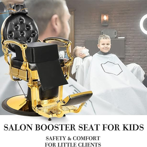 Asiento Elevador Moderno Personalizable para Niños, de Cuero Negro, Suave, Cómodo y Fácil de Limpiar, Venta al por Mayor para Salones y Centros de Cuidado Infantil - Product Image 4