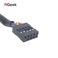 RGEEK Dual USB 2,0 hembra frente montaje en Panel 2,54mm 9 pin Header Cable de placa base