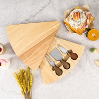 Planche à fromage rectangulaire en bois d'hévéa, ensemble de planches à découper pliantes, couteaux à fromage, passe au lave-vaisselle, plateau à apéritifs multifonctionnel