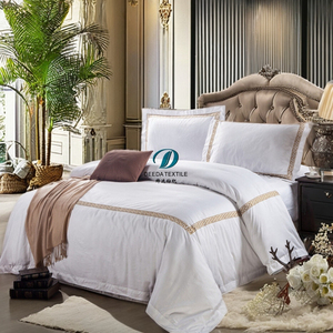 Deeda Factory Luxury Borded 100% Cotton Bedding Quality Woven 5-Star Hotel Cover Set-Disponible en King Queen y Twin Tallas - Product Image 1