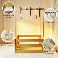 Panier de rangement pliable en bois pour la maison, séchoir à linge, boîtes de rangement écologiques grande capacité, organisateur - Offre Spéciale