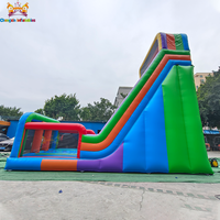Toboggan gonflable bleu pas cher et château gonflable pour enfants, idéal pour jardin et usage commercial, toboggan à corde pour l'été