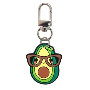 Porte-clés en PVC souple en forme d'avocat de dessin animé mignon avec mousqueton, pendentif de sac DIY, accessoires de clés décoratifs avec logo personnalisé, vente en gros - Product Image 3