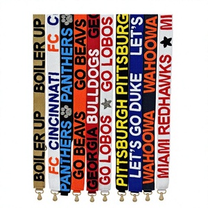 Colorful Webbing Straps With Raised Text For Fashion <b>Bags</b> Featuring <b>College</b> Team Names And Logos - Product Image 1