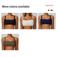 Soutien-gorge de sport côtelé personnalisé à séchage rapide et respirant pour le yoga, le Pilates, la course et le fitness pour femme