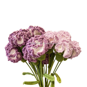 Venta al por mayor: Ramo <span class=keywords><strong>de</strong></span> flores artificiales <span class=keywords><strong>de</strong></span> un solo claveles <span class=keywords><strong>de</strong></span> colores variados, hechas a crochet, <span class=keywords><strong>de</strong></span> larga duración, flores eternas tejidas. - Product Image 5