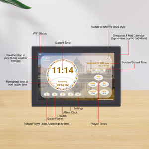 Horloge de prière islamique <span class=keywords><strong>en</strong></span> plastique de 15,6 pouces avec affichage du <span class=keywords><strong>Coran</strong></span>, lecteur audio et fonction d'apprentissage, avec alarme Azan - Product Image 4