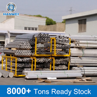 Pipa Aluminium Hanwei 6063 Permukaan Anodized Poles, Ekstrusi Unggulan, Tahan Korosi untuk Arsitektur dan Industri
