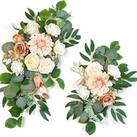 2 panneaux de fleurs artificielles pour décoration murale florale de réception de mariage et de la maison