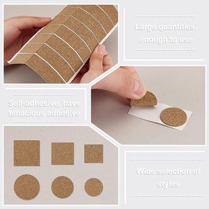 Patins en liège autocollants personnalisés pour protéger meubles et sols, points de protection pour portes d'armoires, tiroirs, tables, et sous-verres pour la maison et le bureau - Product Image 5