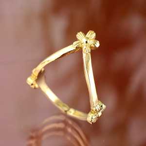 Nouvelle Arrivée Bague en Laiton Plaqué Or 18 carats pour Femme, Motif Floral Bohème Chevron, Bague Fine en Forme de V pour Vente en Gros/OEM/ODM - Product Image 4