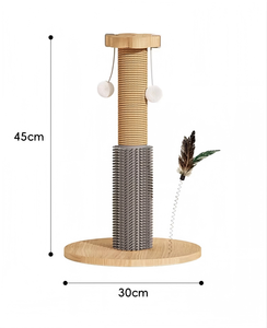 Arbre à chat en bois durable avec support pour pattes de chat, poteau à gratter, structure d'escalade pour l'auto-divertissement, la relaxation, planche à gratter - Product Image 4