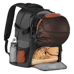 Sac à dos de sport en maille noire BSCI pour basketball, football, volley-ball, avec compartiment pour ballon et chaussures - Product Image 4