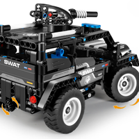 Blocs de construction 2 en 1, voiture de police SWAT armée, modèle de véhicule militaire spécial transformable, jouet technique en briques à monter soi-même