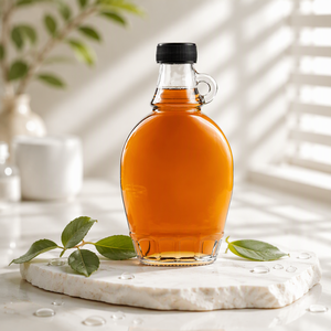 Botol Sirup Maple Kaca Klasik Kosong 250ml 8 oz dengan Pegangan Loop untuk Alkohol, Wiski, Minuman, <span class=keywords><strong>Susu</strong></span>. - Product Image 1
