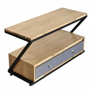 Table de chevet à deux niveaux, meuble en métal, structure en métal, MDF, personnalisable, design moderne minimaliste, conception à 2 niveaux, OEM/ODM - Product Image 3