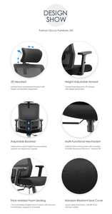 Silla de oficina ejecutiva ergonómica de lujo, estación de trabajo, malla de personal, silla de oficina de malla giratoria de 360 ° con soporte Lumbar para oficina - Product Image 6