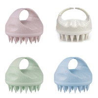 Logo personnalisé écologique dégradable paille de blé cuir chevelu masseur tête épurateur lavage des cheveux shampooing brosse moussante
