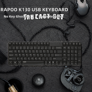 <span class=keywords><strong>Clavier</strong></span> d'ordinateur portable optique ergonomique ultra-fin imperméable <span class=keywords><strong>Rapoo</strong></span> K130, nouveau best-seller, filaire USB 2.0, 104 touches - Product Image 2