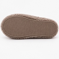 Mules en peluche taupe à bout fermé, pantoufles en fausse fourrure, chaussures d'intérieur confortables pour l'hiver, pour femmes