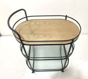 <span class=keywords><strong>Chariot</strong></span> moderne à 3 niveaux en forme de pilule avec roulettes pour hôtels, bars à domicile, salons, cuisines - Porte-verres pour villas et appartements - Product Image 4