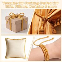 Cordon en soie torsadé doré de 5 mm, 22 yards, 3 brins, corde décorative pour remise de diplôme, emballage, couture, bricolage, artisanat, rembourrage, ficelle tressée