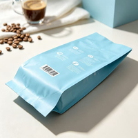 Sachet d'emballage en aluminium à soufflet latéral avec logo personnalisé, résistant à l'humidité, pour 1 kg de grains de café ou de poudre de café, vente en gros