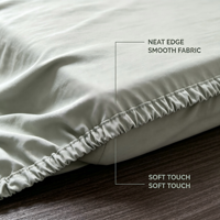 Parure de lit unie en polyester, douce et respirante, avec housse de couette, drap-housse, drap plat et taie d'oreiller pour la maison et l'hôtel