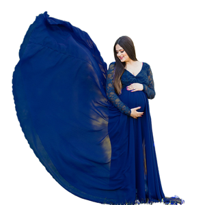 Intiflower 1113 Sexy mujeres embarazadas vestidos de encaje de manga larga maternidad sesión de <span class=keywords><strong>fotos</strong></span> vestidos nuevo elegante vestido de maternidad <span class=keywords><strong>ropa</strong></span> - Product Image 2