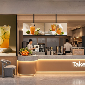 Digital Poster 55 Inches LCD <b>Display</b> <b>Wall</b> Mounted 1920x1080 Resolution For Restaurant Advertising Indoor Use - Product Image 3