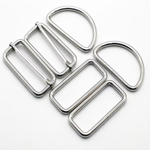 Hebilla de metal con anillo en D cuadrada y semicircular para accesorios de bolsos, acabado chapado duradero - Product Image 3