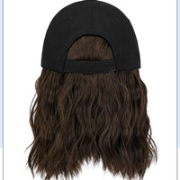 Casquette de baseball pour femme avec perruque intégrée, cheveux synthétiques courts bouclés naturels, ajustable, style BOBO, pour filles