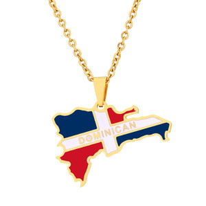 Collier tendance en acier inoxydable plaqué or 18 carats de haute qualité avec pierre naturelle, cadeau pour femme, style dominicain, vente en gros - Product Image 4