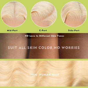 613 biondo Body Wave brasiliano 100% capelli umani HD pizzo trasparente parrucche frontali con cuticole allineate per indossare e andare per le donne nere - Product Image 4