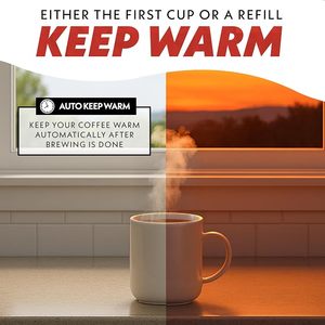 Cafetera de Goteo Compacta Anbolife de 12 Tazas, Embudo Desmontable, Botella de Agua de Vidrio de 1.8L, Interruptor de Encendido y Luz Indicadora Roja, UL/CUL - Product Image 5