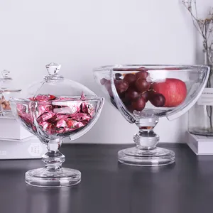 Guangzhou 2021 neue produkt dekorative schüssel zucker schüssel glas schüssel mit deckel