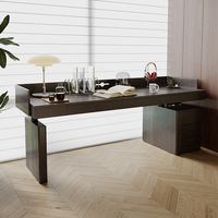 Escritorio de Oficina Ergonómico de Madera Maciza Moderna, Mesa de Maquillaje Resistente al Desgaste, Escritorio de Altura Ajustable de Lujo Ligero