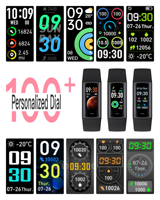 Gelang Pintar C68L Baru Pelacak Kebugaran Kesehatan dengan Layar TFT, Monitor Suhu Tubuh, Tekanan Darah, Detak Jantung, dan Pedometer