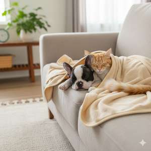 Coperta per animali domestici Yommy, morbida e calda, con stampa a zampa, lavabile, coperta invernale per cani e gatti - Product Image 5