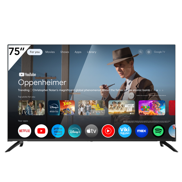 75 Inch Large Screen with 4K UHD Google TV HDR LED Android TV Qled TVs for Home Theater Entertainment Streaming