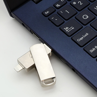 Clé USB 3-en-1 haute vitesse 1 To 2 To avec adaptateur de disque dur et connecteur USB 2.0 Type C mâle rotatif à 540°