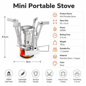Mini Estufa Portátil <span class=keywords><strong>de</strong></span> Camping, Quemador <span class=keywords><strong>de</strong></span> Gas para Exteriores, para Picnic, Pesca y Senderismo - Product Image 4