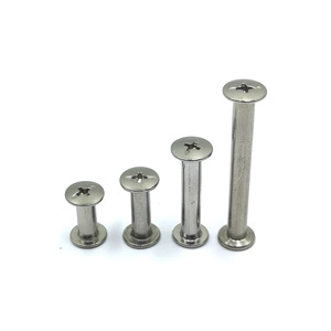 Remaches planos electrochapados tipo madre-hija <span class=keywords><strong>con</strong></span> cierre cruzado para álbumes, cuadernos, encuadernación y combinación de tornillos para recetas - Product Image 1