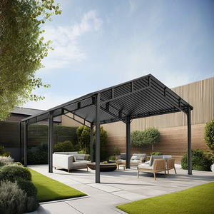 Pergola en aluminium à cadre en A pour terrasses de cour extérieures utilisées pour les loisirs et le divertissement Gazebos ou carports pour le stationnement de voiture - Product Image 2